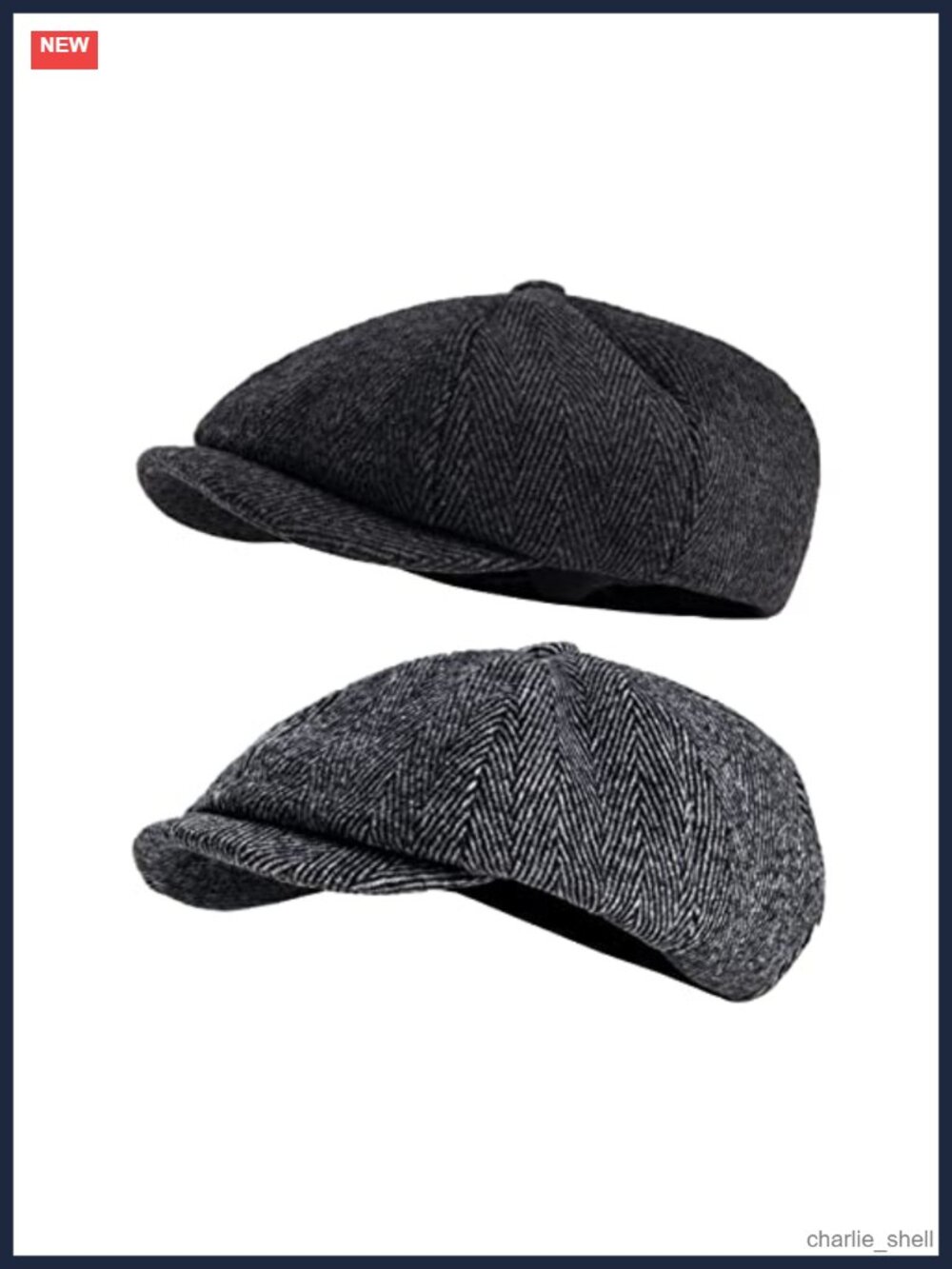 2 Pack Wool Blend Newsboy Cap Herringbone Flat Cap Unisex